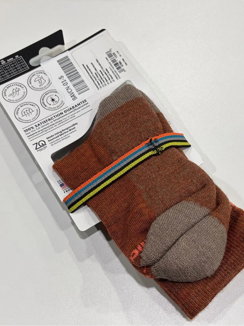 SmartWool Women's Small Everyday Hookset Socks Crew Red Brown NWT Wool Blend